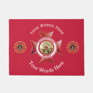 Retired Battalion Chief 3 Bugle Custom Doormat