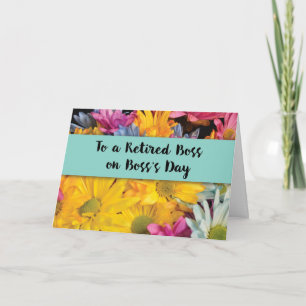 Retired Boss on Boss’s Day Thanks Gerbera Daisies Thank You Card