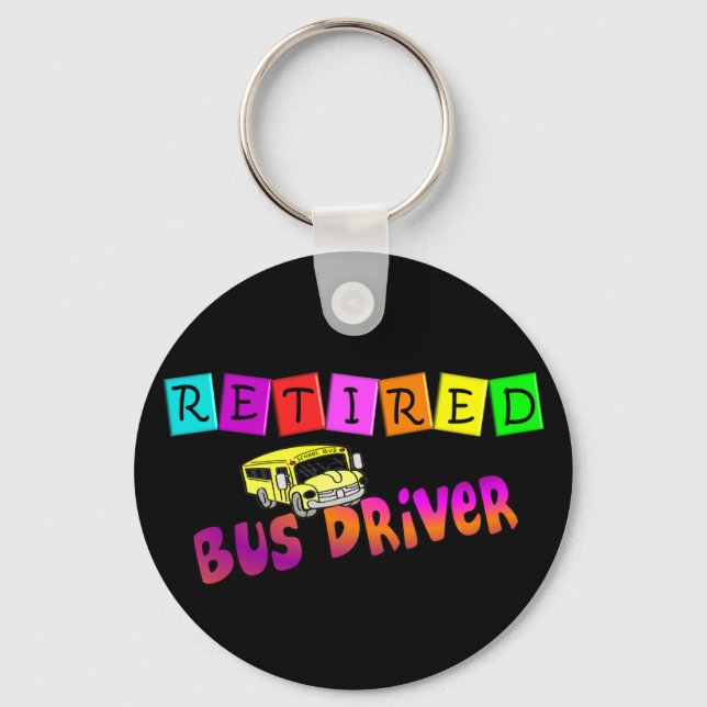 Retired Bus Driver Gifts Keychain (Front)