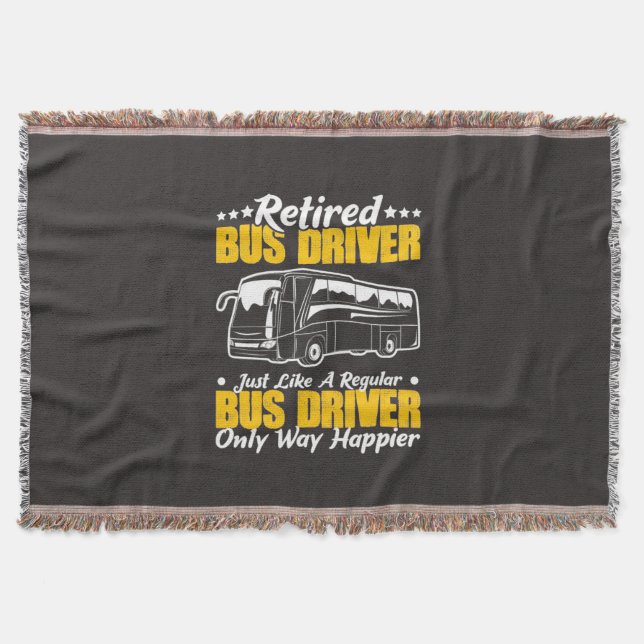 Retired Bus Driver Throw Blanket (Front)