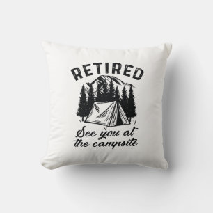Retired Campsite Throw Pillow