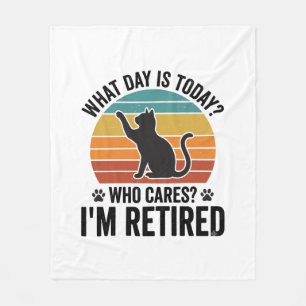 Retired Cat Vintage Sunset Funny Quote T-Shirt Des Fleece Blanket
