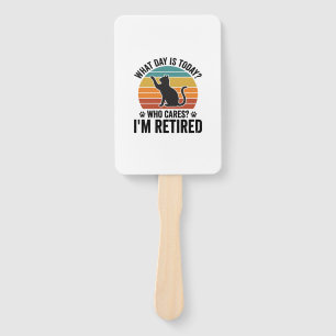 Retired Cat Vintage Sunset Funny Quote T-Shirt Des Hand Fan