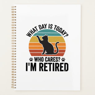 Retired Cat Vintage Sunset Funny Quote T-Shirt Des Planner
