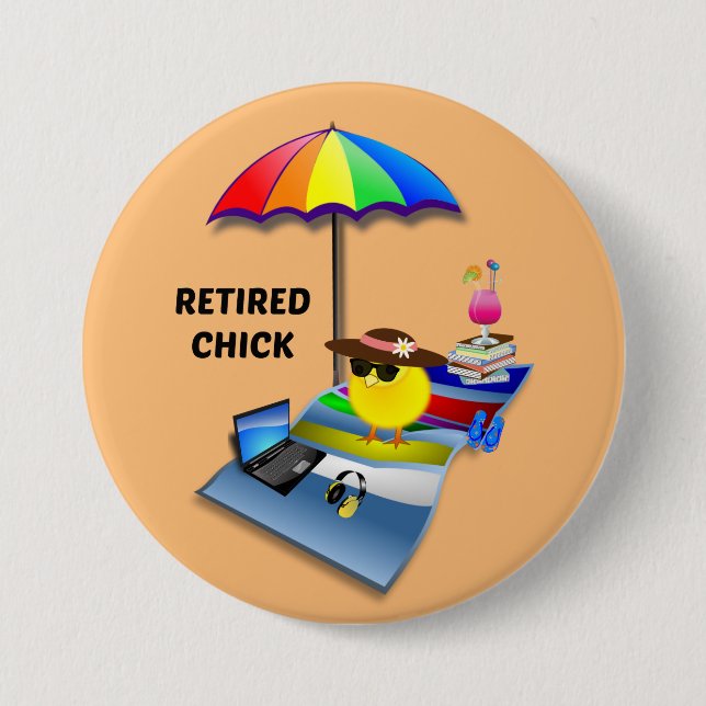 Retired Chick 3 Inch Round Button (Front)