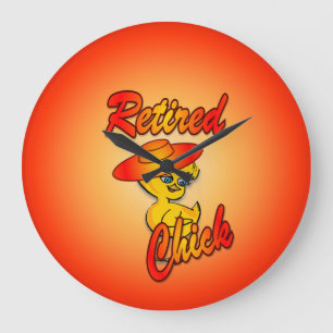 Retired Chick #5 Large Clock
