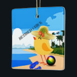 Retired Chick at the Beach Ceramic Ornament<br><div class="desc">Retired chick at the beach in her sunhat and flip-flops... oh so cute!</div>