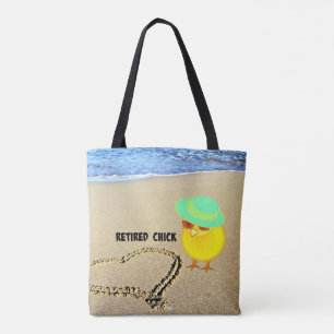 Retired Chick at the Beach Tote Bag