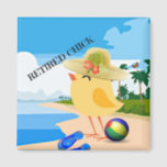 RETIRED CHICK: Chick at the Beach  Magnet<br><div class="desc">RETIRED CHICK: Chick at the Beach Christmas ornament.  VIRGINIA5050* - Creative and unusual gifts for all occasions at www.zazzle.com/virginia5050*</div>