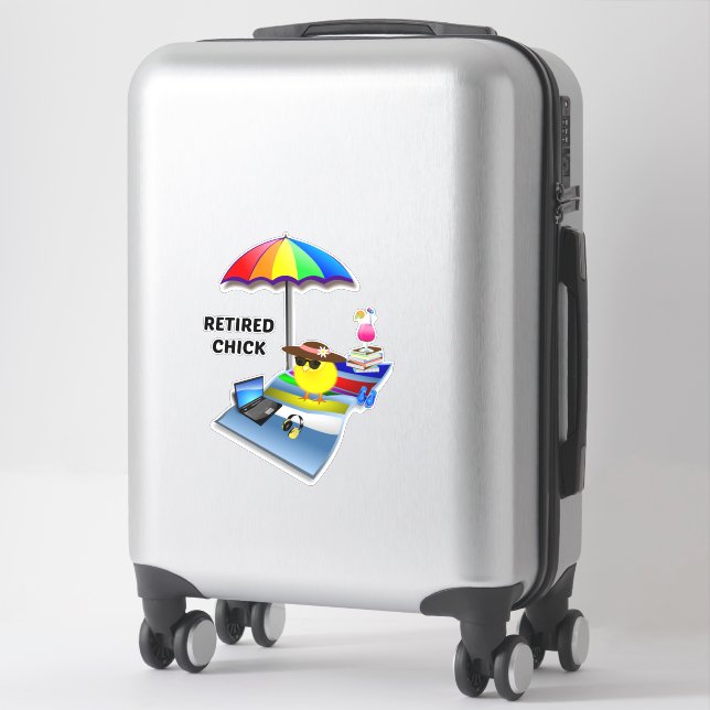 Retired Chick, colourful and cute, Sticker (Suitcase)