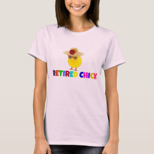 Retired Chick, colourful lettering T-Shirt