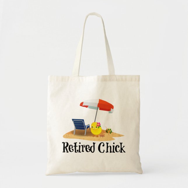 Retired Chick...Cute and Colourful Design Tote Bag (Front)