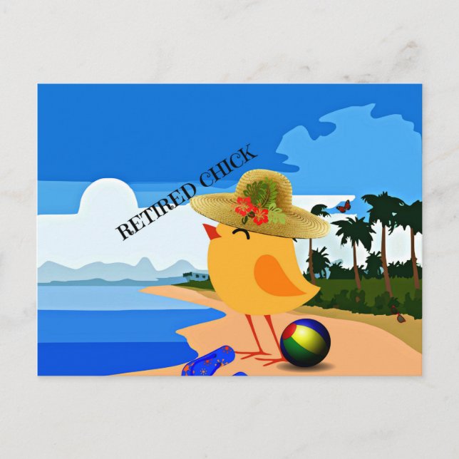 Retired Chick - Humour Postcard (Front)