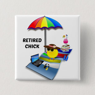 Retired Chick Magnet 2 Inch Square Button