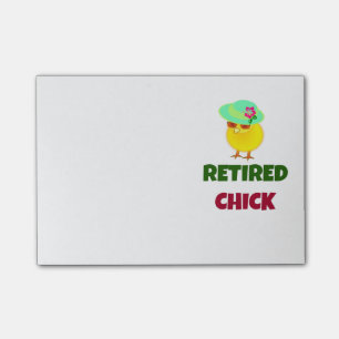 Retired Chick, oh so cute Post-it Notes