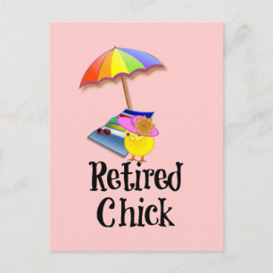 Retired Chick, Retirement Humour Postcard