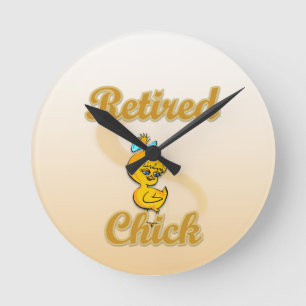Retired Chick Round Clock