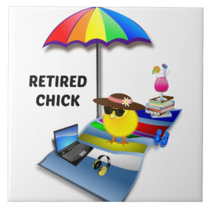 Retired Chick, so cute, Tile