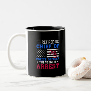 Retired Chief Of Police Officer -American-funny Two-Tone Coffee Mug