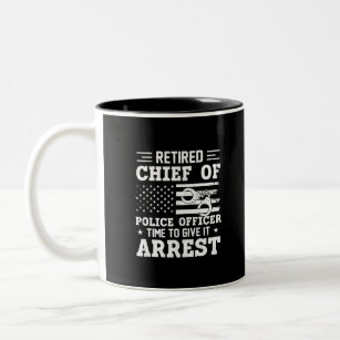 Retired Chief Of Police Officer -American-funny Two-Tone Coffee Mug