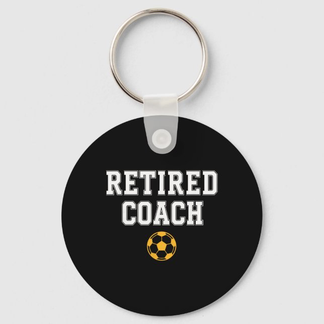 Retired Coach Soccer Team Mentor  Keychain (Front)