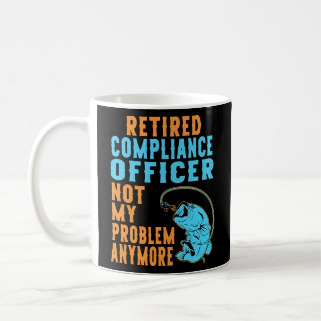 Retired Compliance Officer Fishing Lover Coffee Mug (Left)