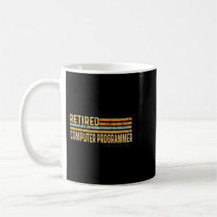 Retired Computer Programmer Distressed Retirement  Coffee Mug