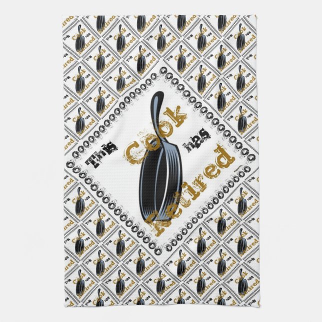 Retired Cook Kitchen Towel (Vertical)