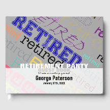 Retired Custom Retirement Party Guest Book 1