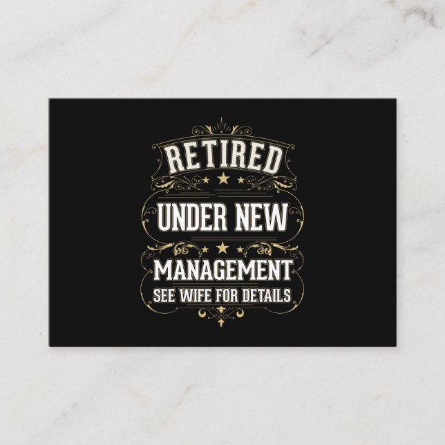 Retired Dad Retiree Men Wife Business Card (Front)