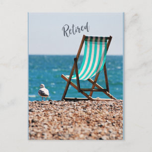 Retired, Deckchair at the seaside Postcard