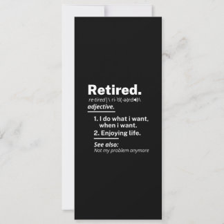 retired. definition funny retirement holiday card