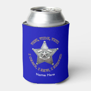 Retired Deputy Sheriff Shield Custom Can Cooler