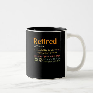 Retired dog lovers retirement gift 2022 funny Two-Tone coffee mug