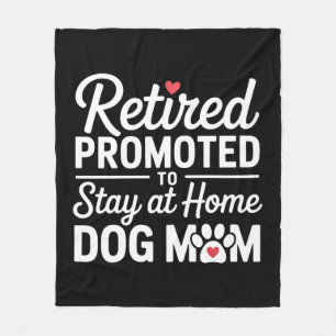 Retired Dog Mom Funny Woman with Dog Fleece Blanket