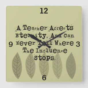 Retired Educator Clock Henry Adams Quote