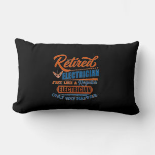 Retired Electrician - Electrician Gift Lumbar Pillow