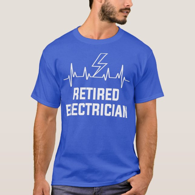 Retired Electrician Symbol Funny Retirement T-Shirt (Front)