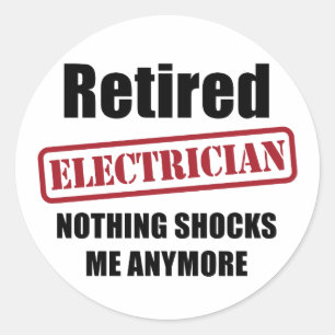 Retired Electrician (US spell) Classic Round Sticker