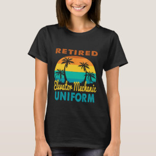 Retired Elevator Mechanic Uniform Tropical Island  T-Shirt