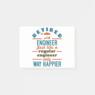 Retired Engineer Happier Engineering Retirement Post-it Notes