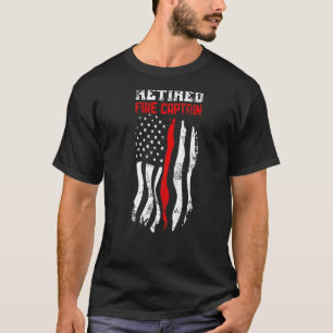 Retired Fire Captain American Fireman Fourth Of Ju T-Shirt