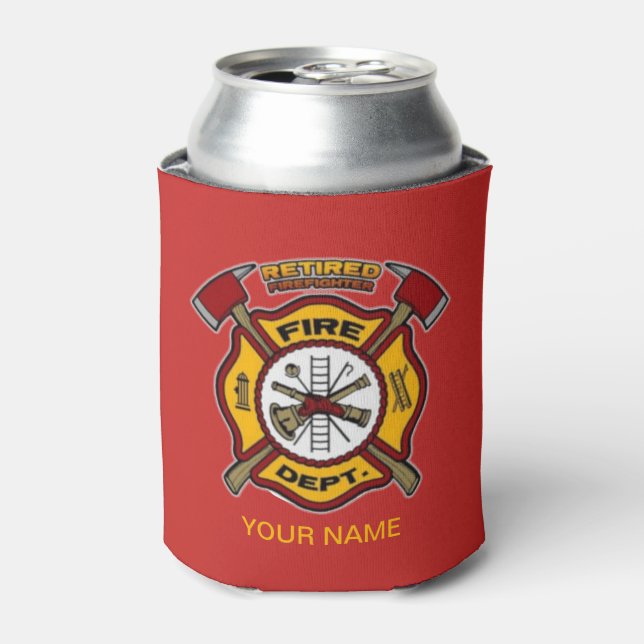 RETIRED FIREFIGHTER CAN COOLER (Can Front)
