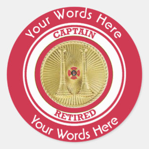 Retired Firefighter Captain Classic Round Sticker