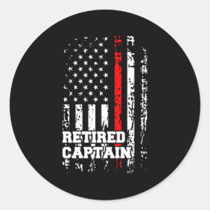 Retired Firefighter Captain Rank Retiret Classic Round Sticker