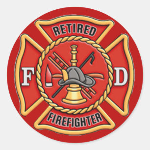 Retired Firefighter Classic Round Sticker