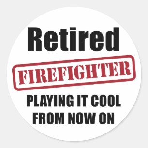 Retired Firefighter Classic Round Sticker