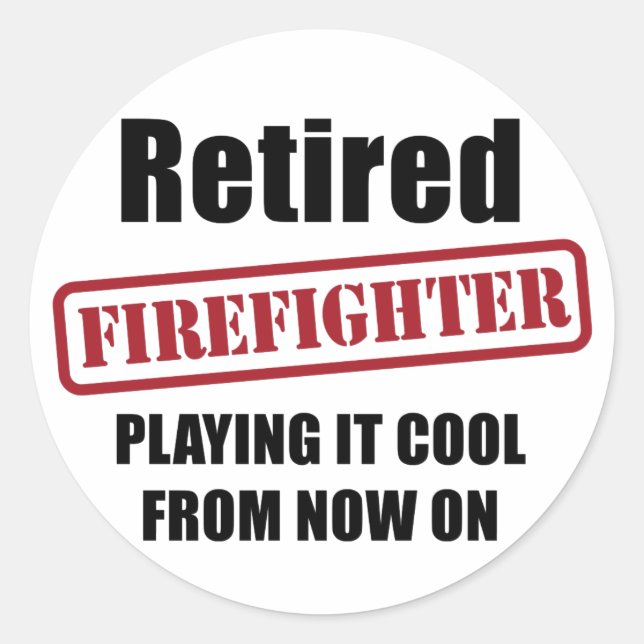 Retired Firefighter Classic Round Sticker (Front)