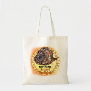 Retired Firefighter custom name tote bag