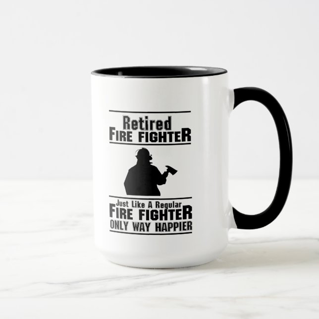 Retired Firefighter Fire Man Chief Funny  Gift Mug (Right)